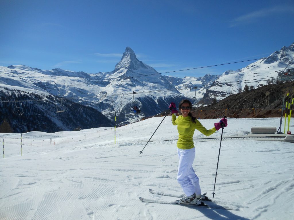 Aprender a esquiar em Zermatt na Suíça
